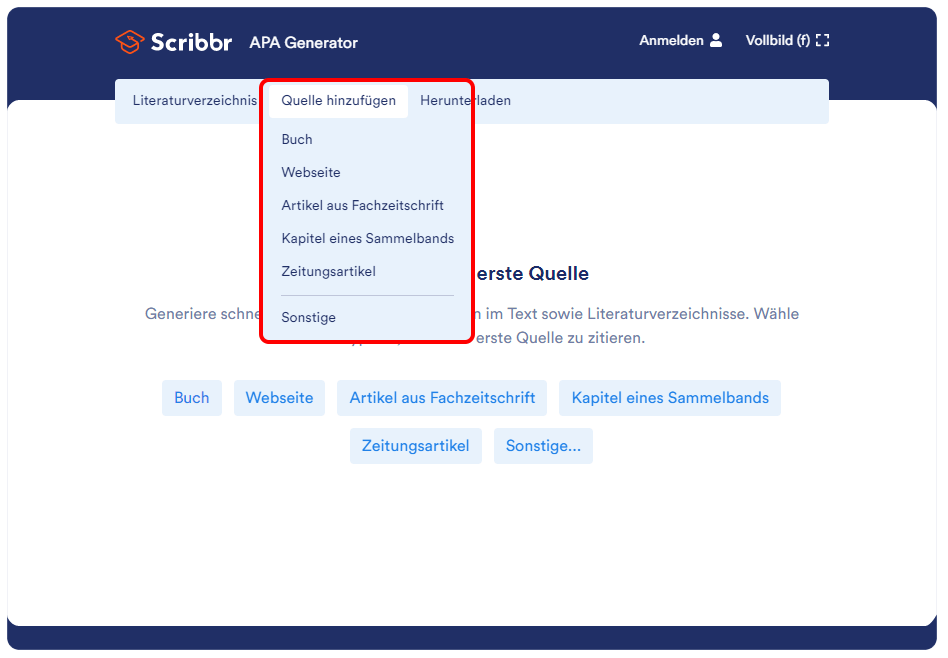 ScribbrGeneratoren Literaturverzeichnis einfach erstellen