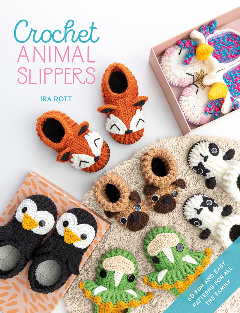 Search Press Crochet Animal Slippers by Ira Rott