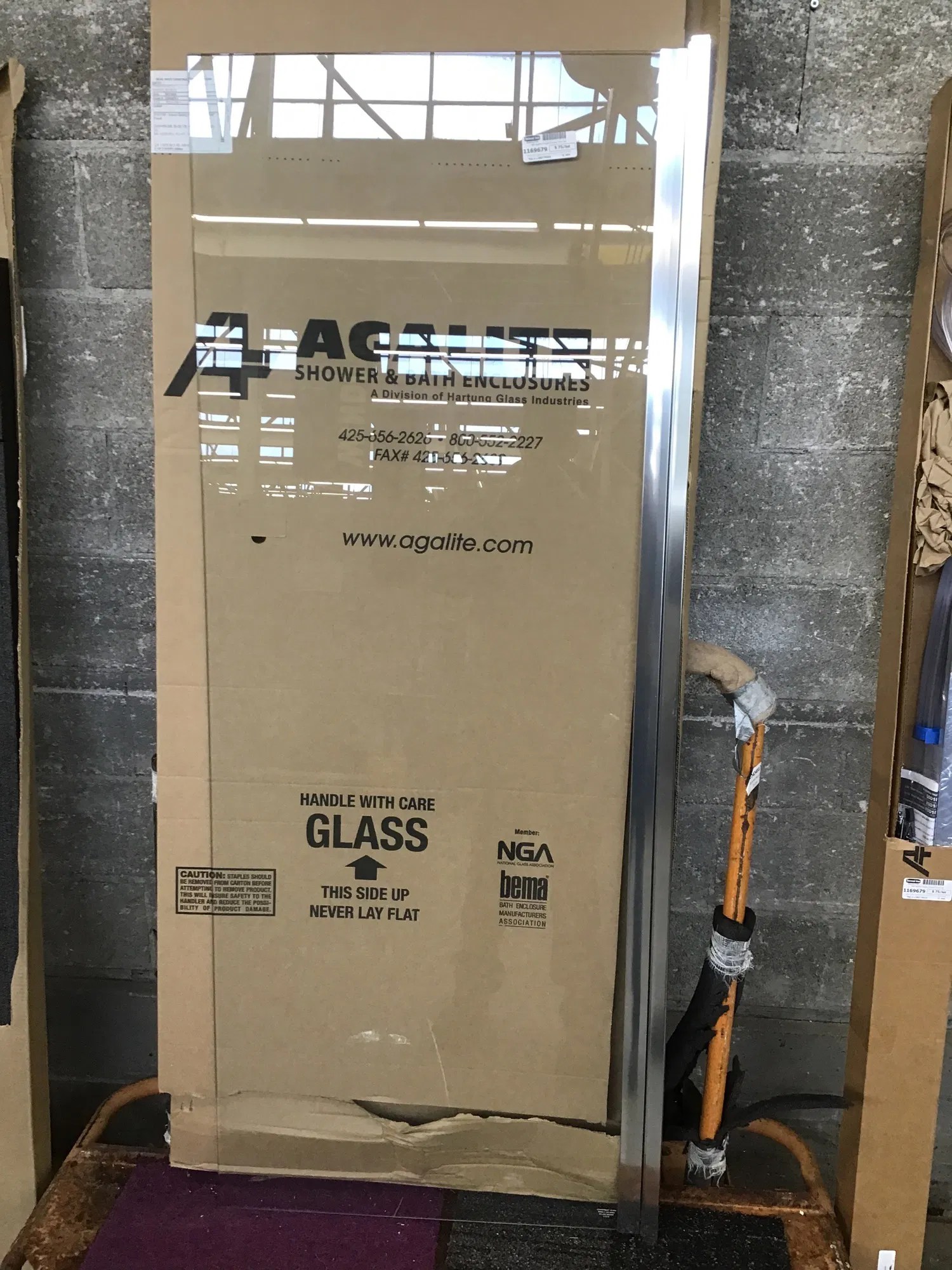 NIB Agalite Hinged Shower Door Set Second Use Building Materials and