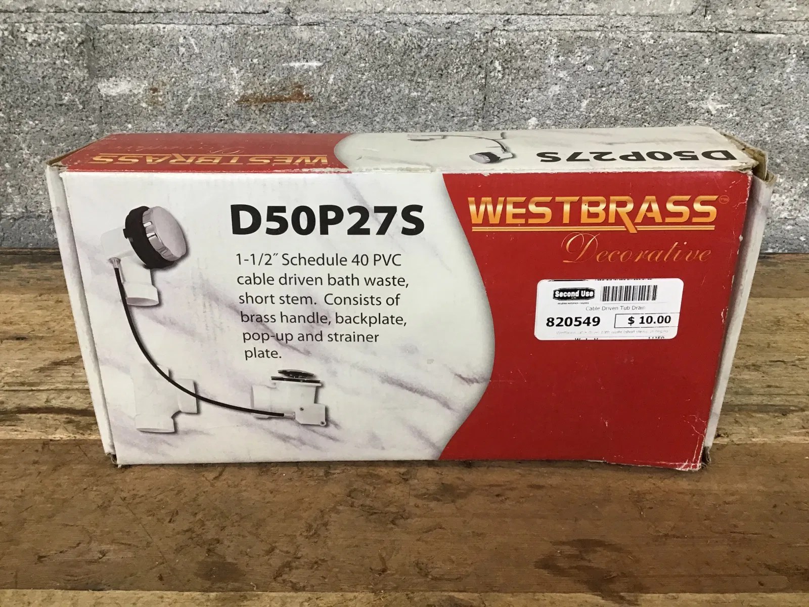 Cable Driven Tub Drain Second Use