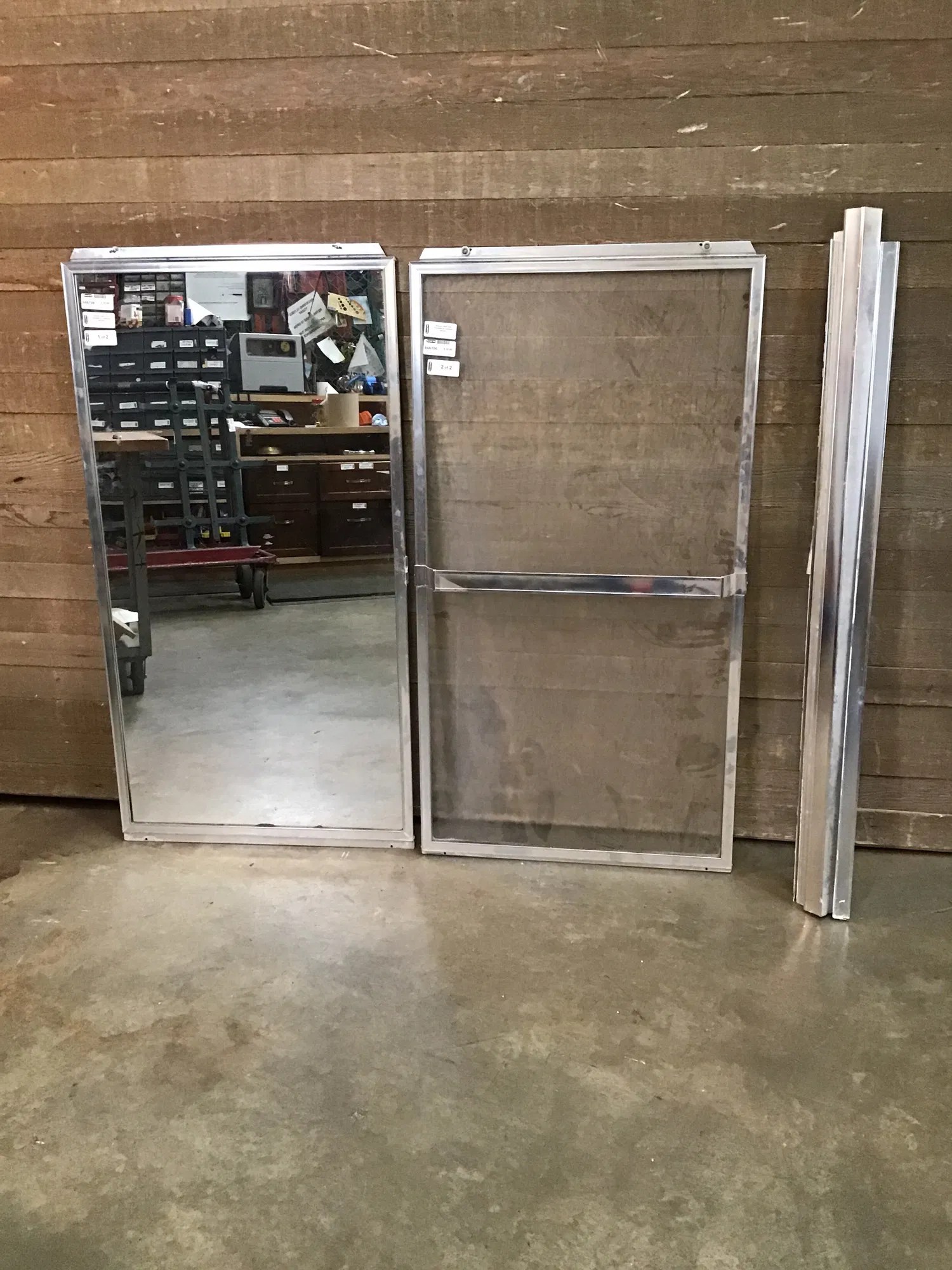 Glass Shower Door Pair Second Use Building Materials and Salvage