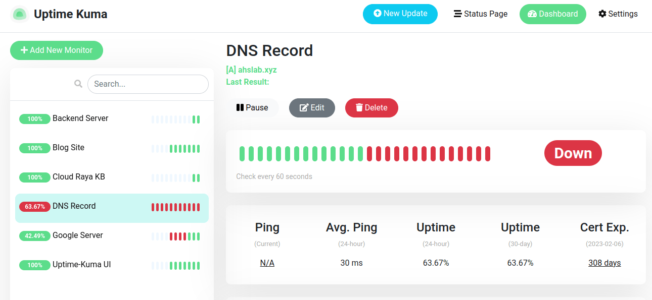 Monitor Your Services Uptime Using Uptime Kuma