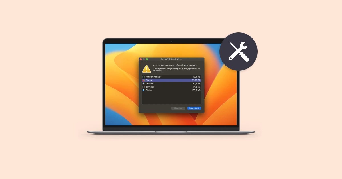 How to fix the “system has run out of application memory” Mac issue