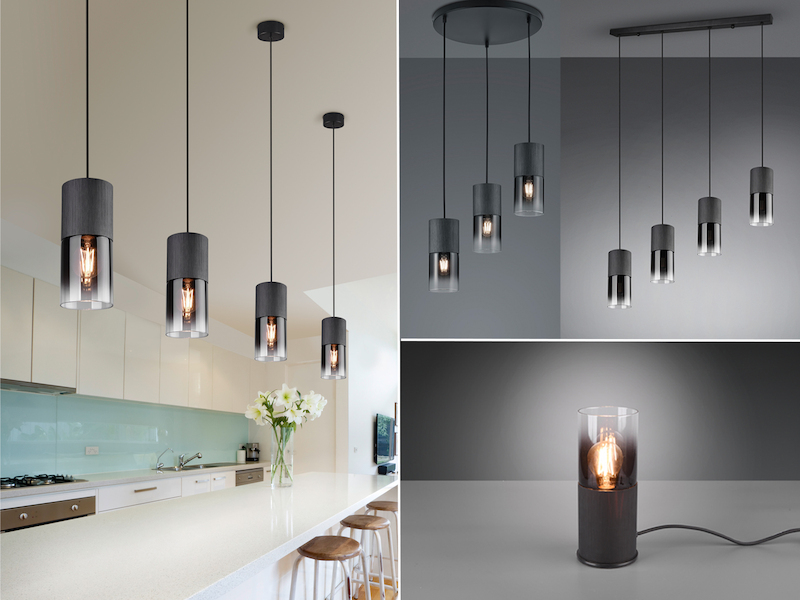 Hängelampen mit Rauchglas Schirm für Wohnzimmer Küchenlampen hängend