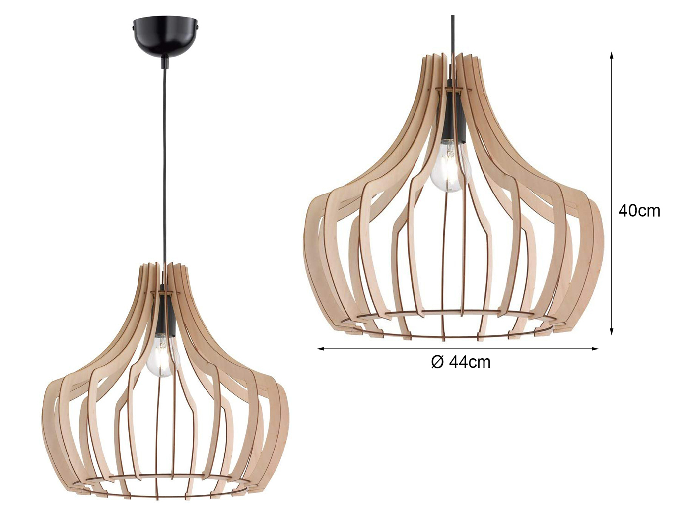DESIGN Küchenlampen aus Holz Esszimmerlampen hängend für Esstisch im