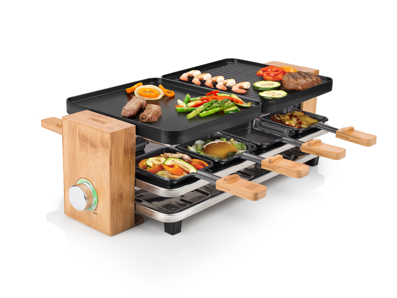 DESIGN Raclette Grill für 8 Personen Elektro Tischgrill Raclet Raklett Gerät eBay