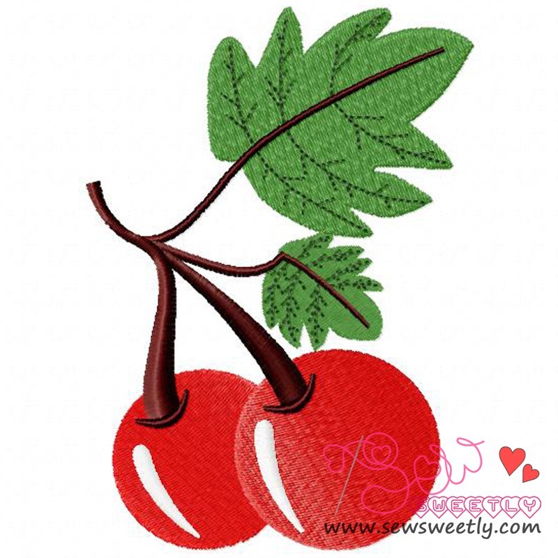 Cherry Embroidery Design Pattern