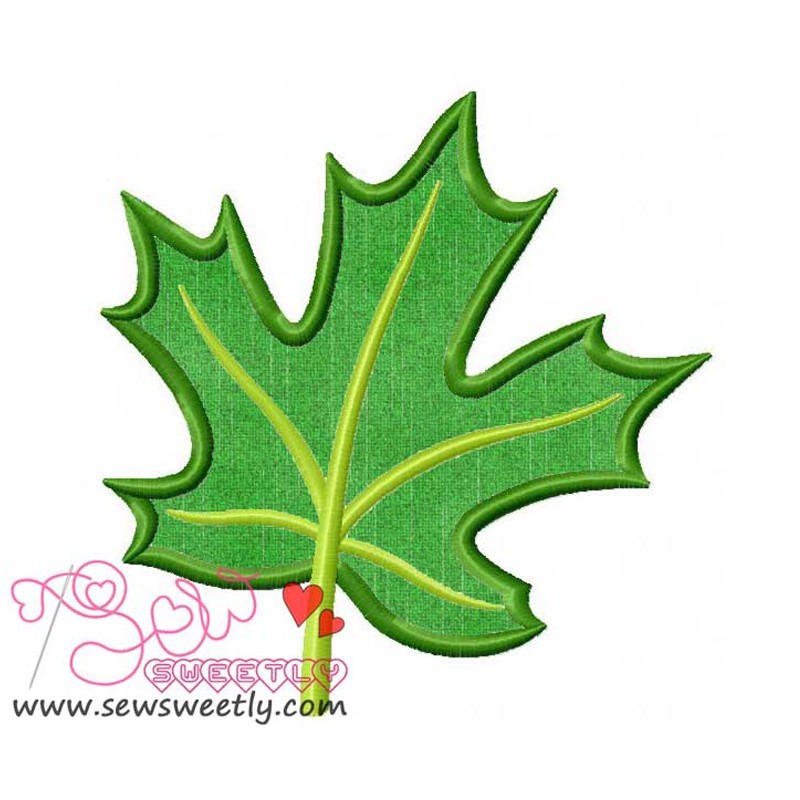 Green Maple Leaf Applique Design Pattern