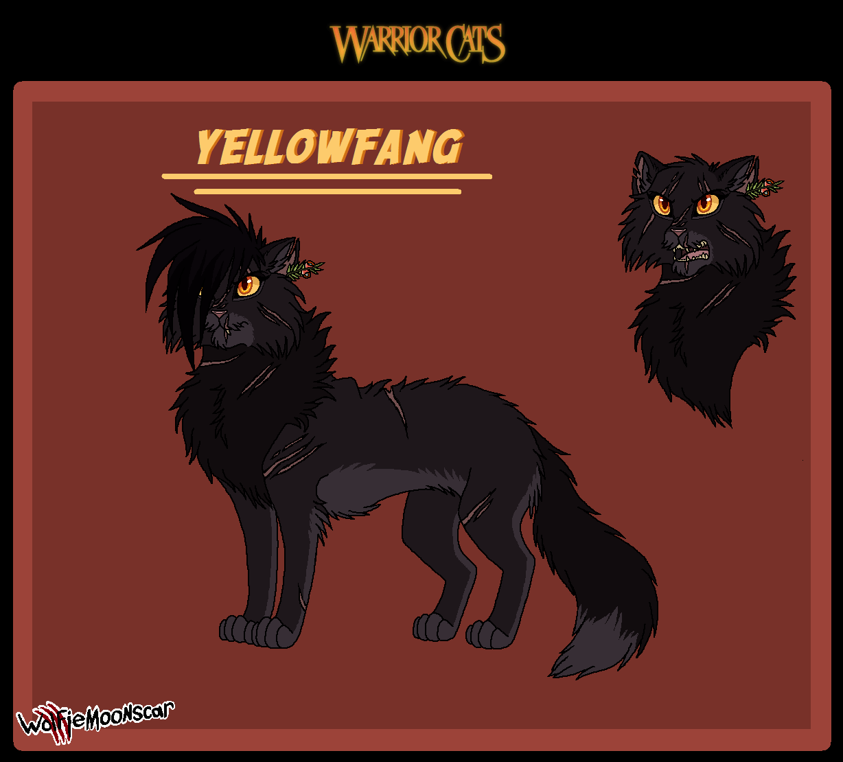 (Warrior Cats Design 6) Yellowfang by WolfieMoonscar Sheezy.Art
