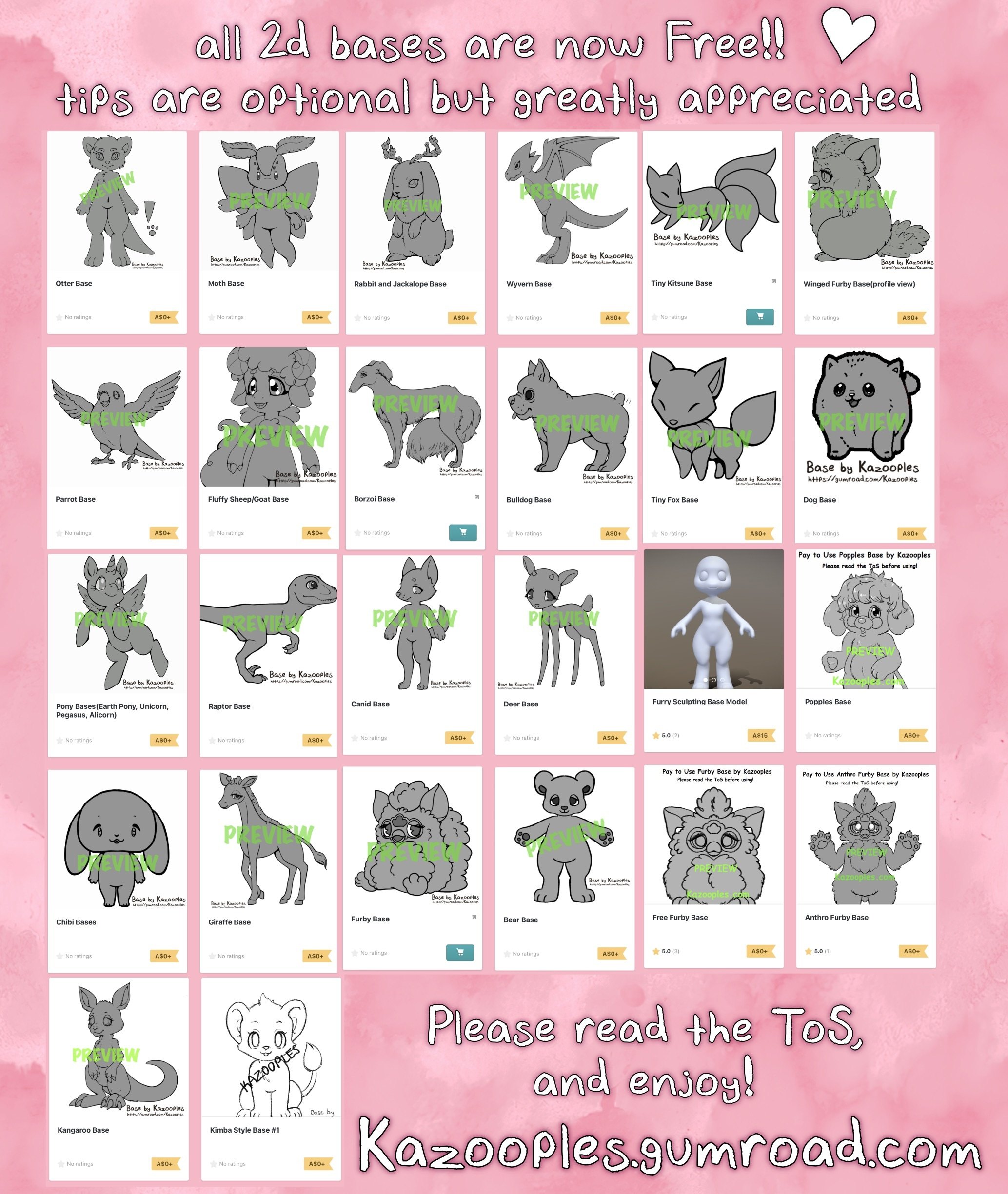 Free to use bases! by Kazooie Sheezy.Art