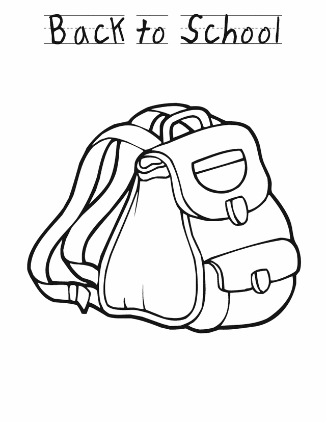 Back to school backpack Free Printable Coloring Pages