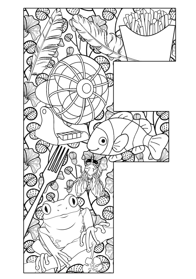 Things that start with F Free Printable Coloring Pages