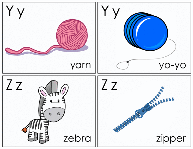 Flash Cards YZ Free Printable Coloring Pages