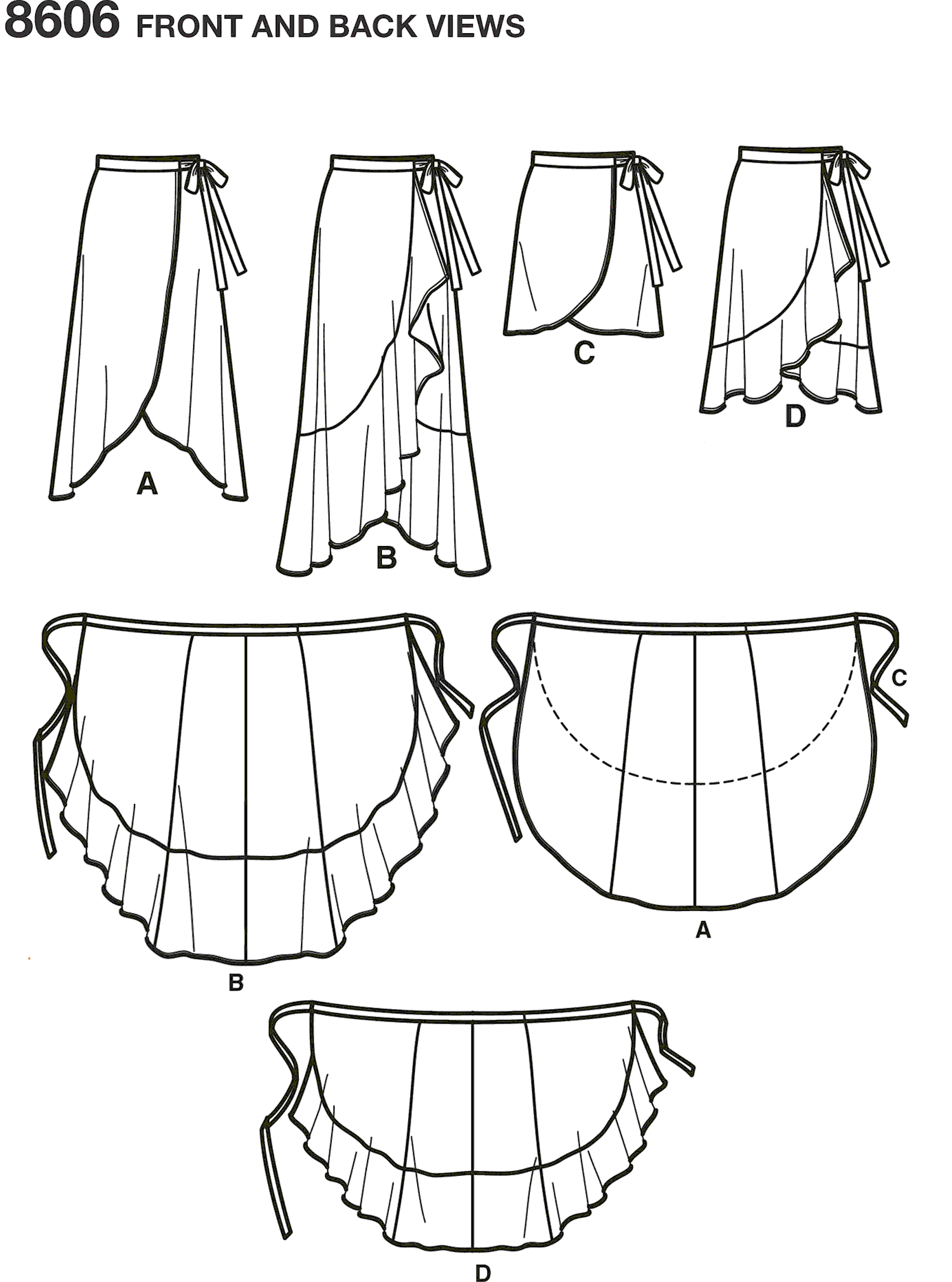 Simplicity Pattern 8606 Women’s Wrap Skirt in Four Lengths Patterns