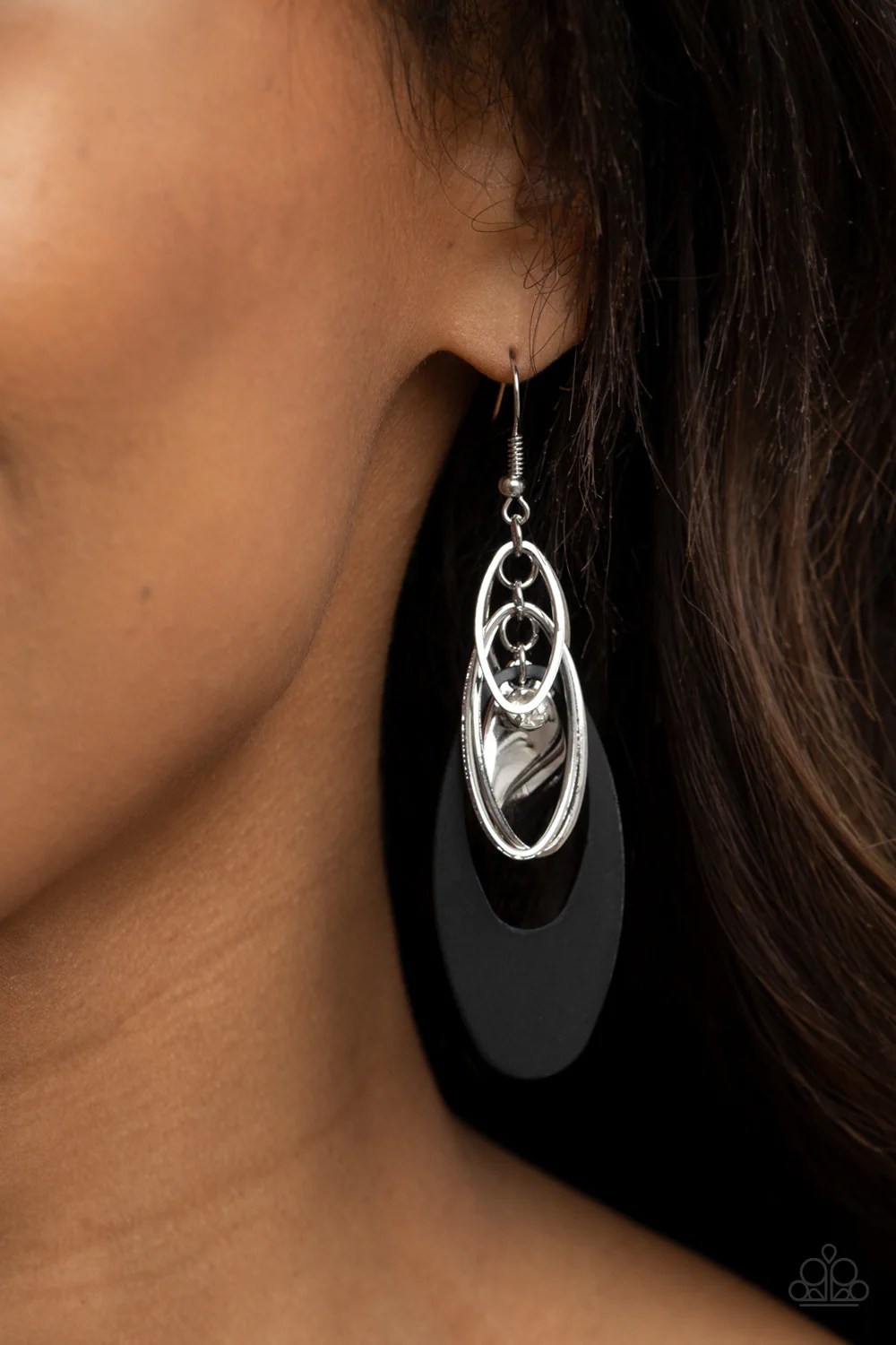 Paparazzi Earrings Ambitious Allure Black