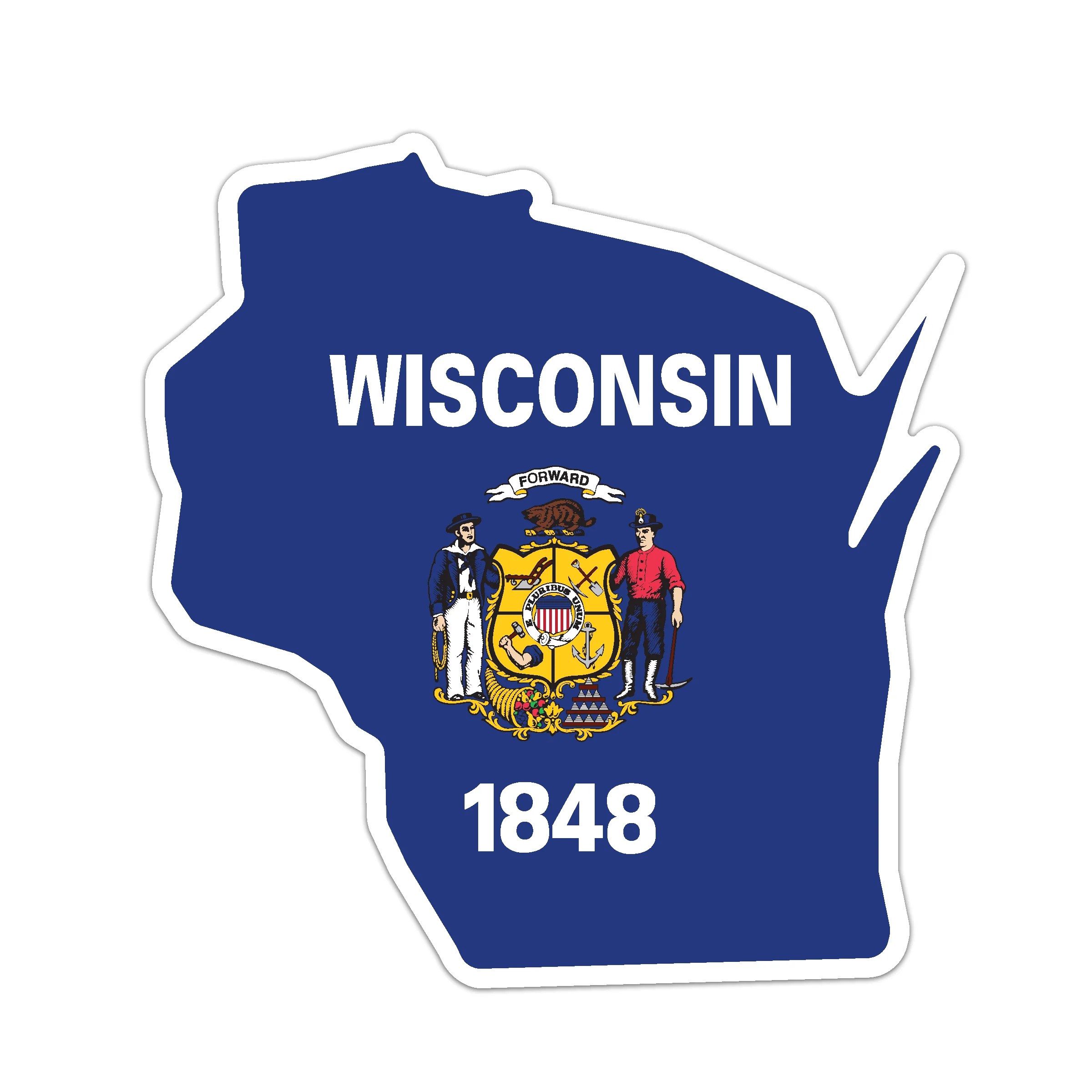 Wisconsin State Flag Decal Great Lakes Proud