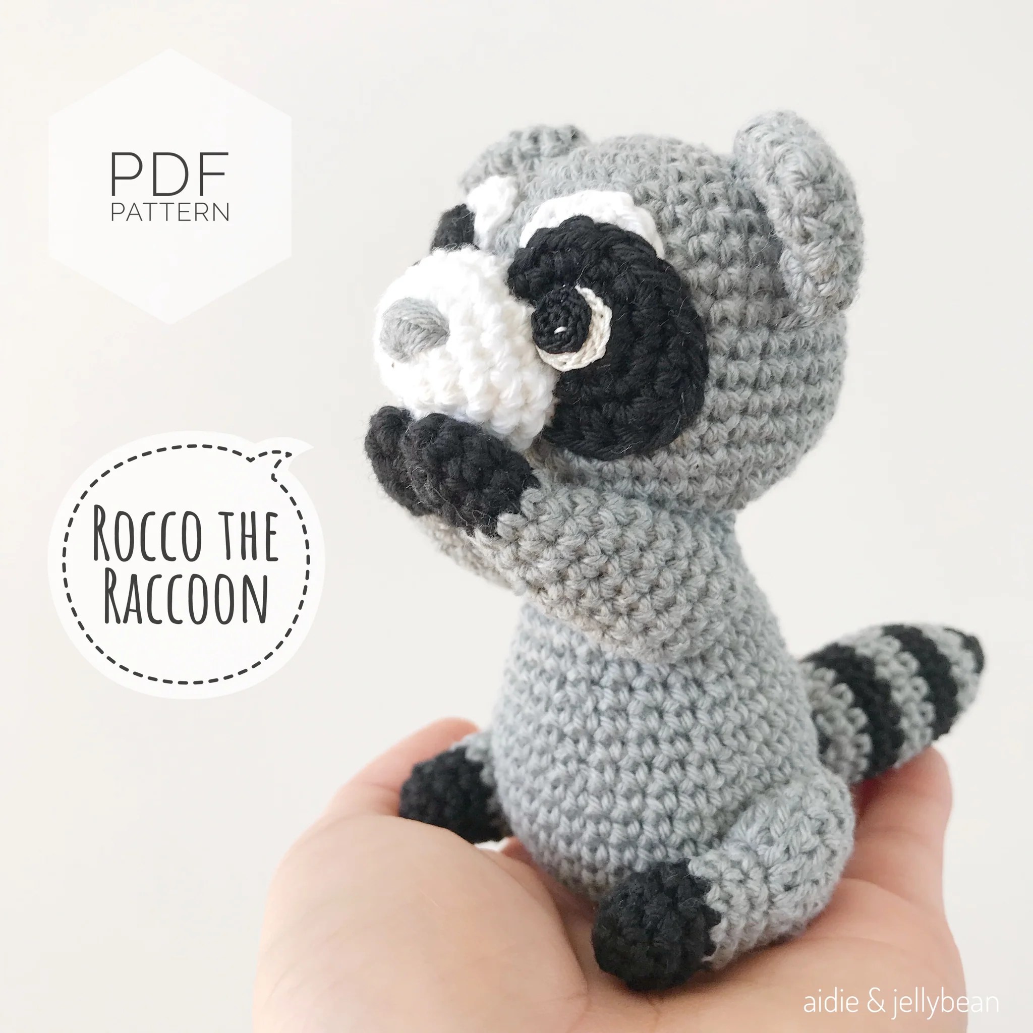 AMIGURUMI PATTERN/ tutorial (English) Amigurumi Raccoon "Rocco the L