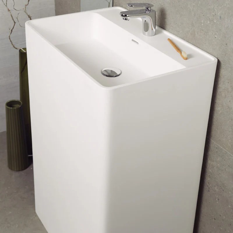 Lavabo colonne design CABANES 60 cm en solid surface Le
