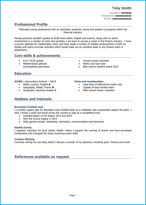 CV template for 16 year old + 2 examples for 2023