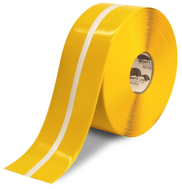 4" Yellow MightyGlow with Luminescent Center Line Safety Tape Shop