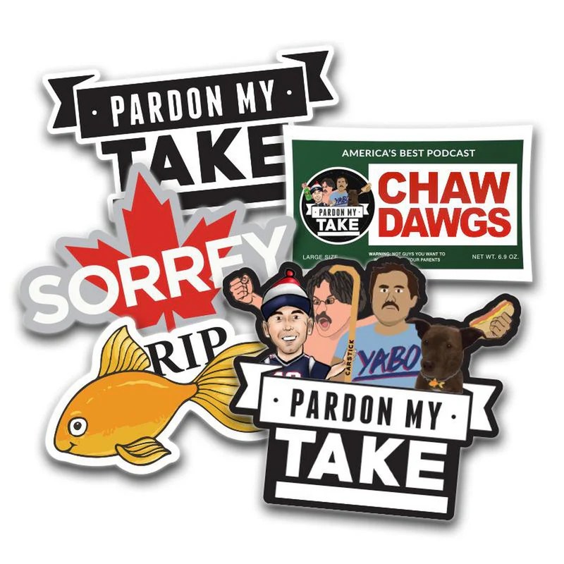 Sticker Pack Pardon My Take Podcast Accessories, Clothing & Merch