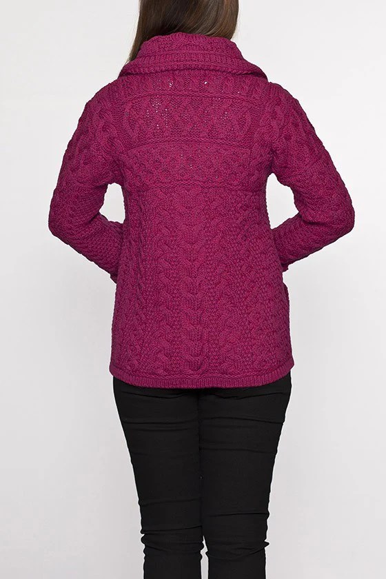 Women's Chunky Zip Aran Cardigan Aran Sweaters Direct