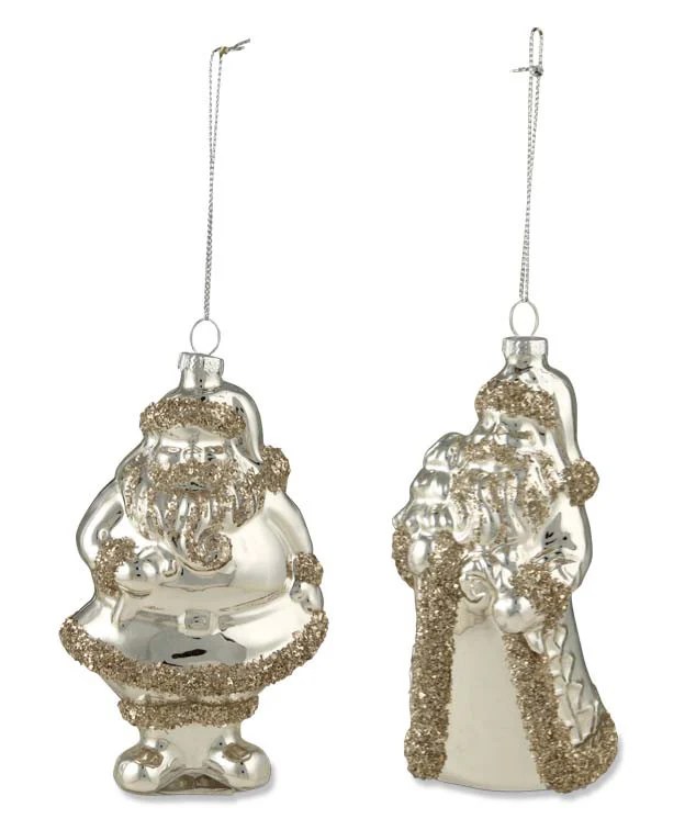 Silver Mercury Glass Christmas Ornaments Silver Mercury Glass Santa Ornaments Bethany Lowe Christmas