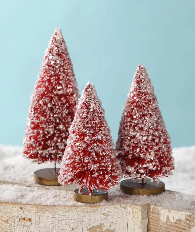 Christmas Red Bottle Brush Trees