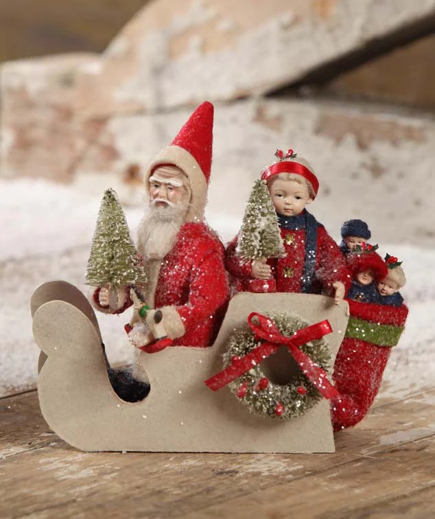 Santa & Child Sleigh Maggies Memories