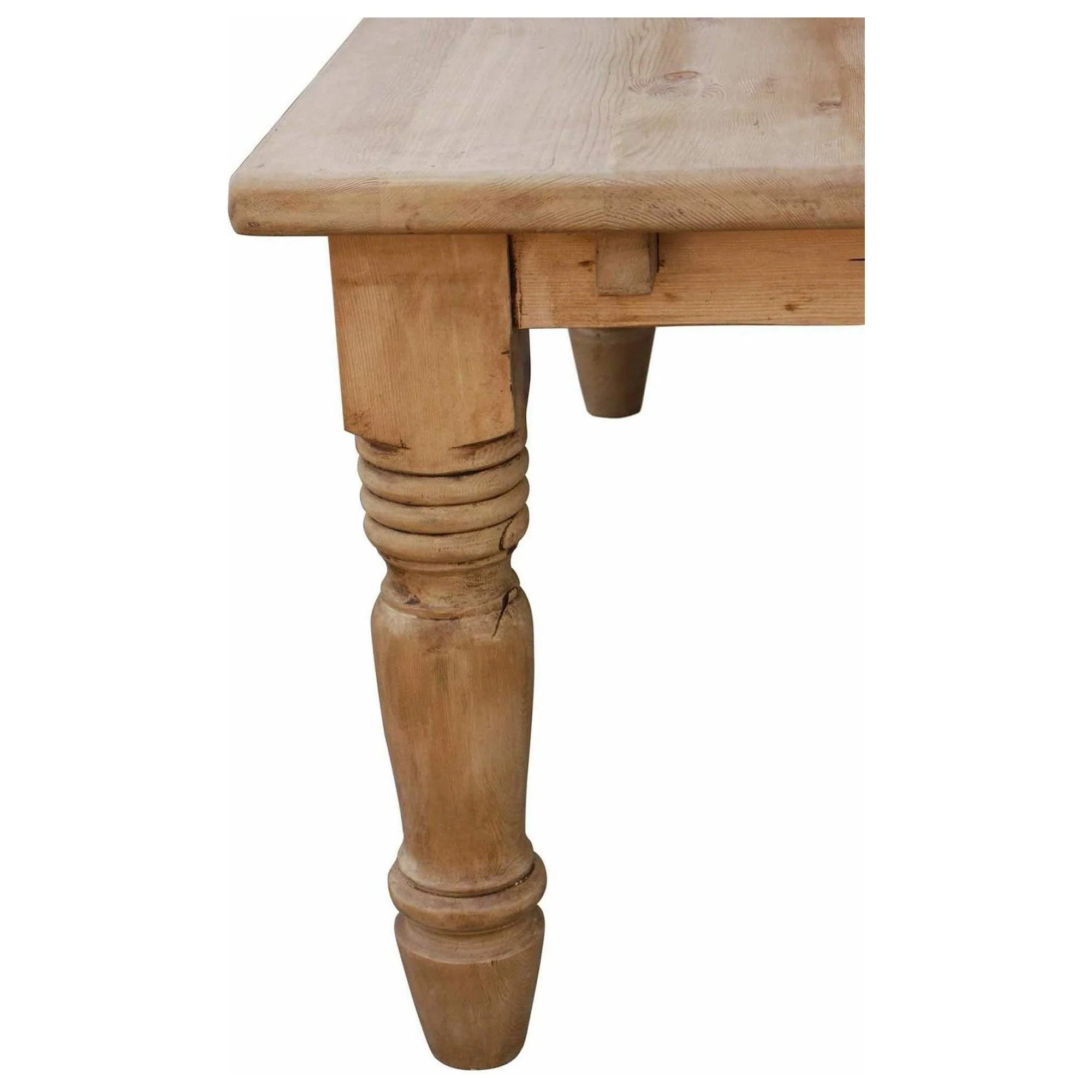 Sienna Reclaimed Wood Turned Leg Dining Table Mortise & Tenon