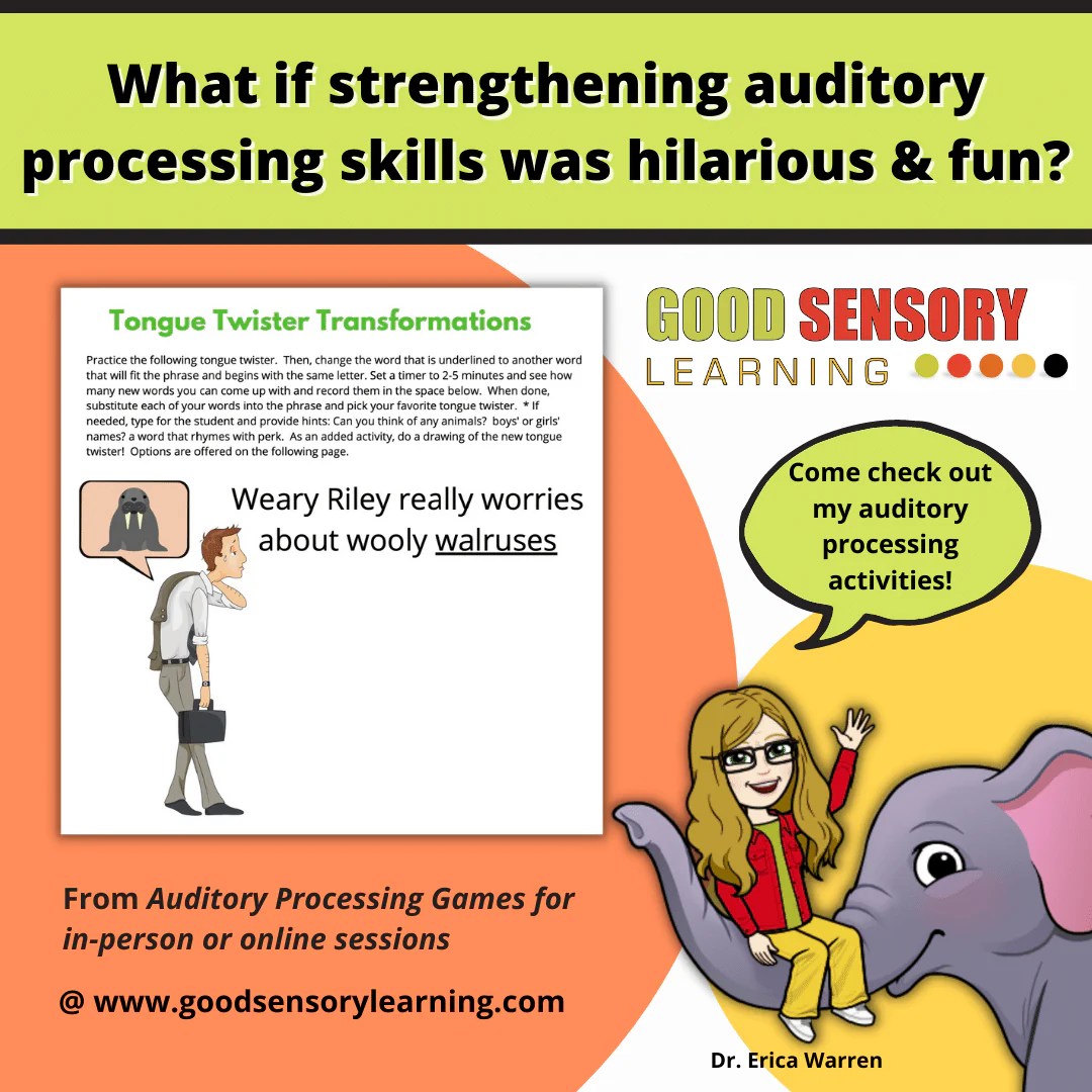 Auditory Processing Games for Online and InPerson Learning Good