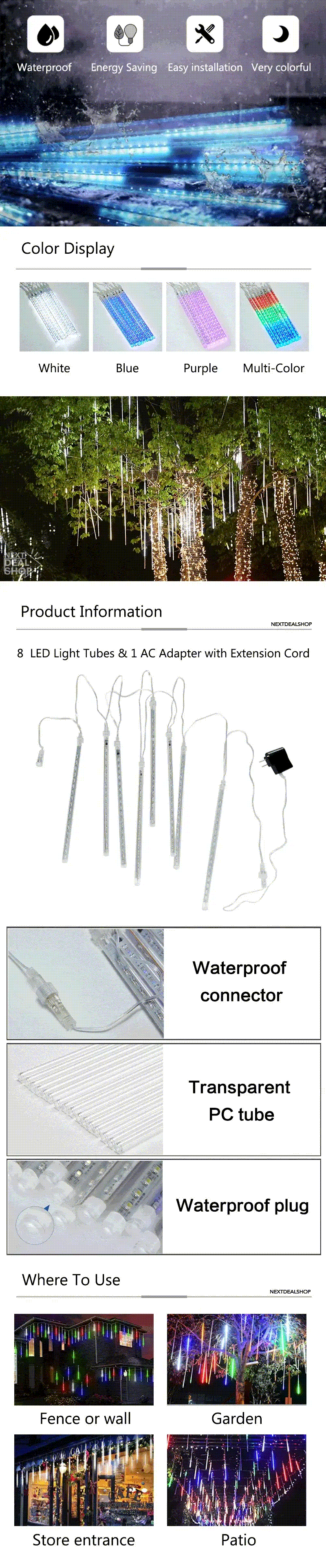 Snow Fall LED Lights Next Deal Shop