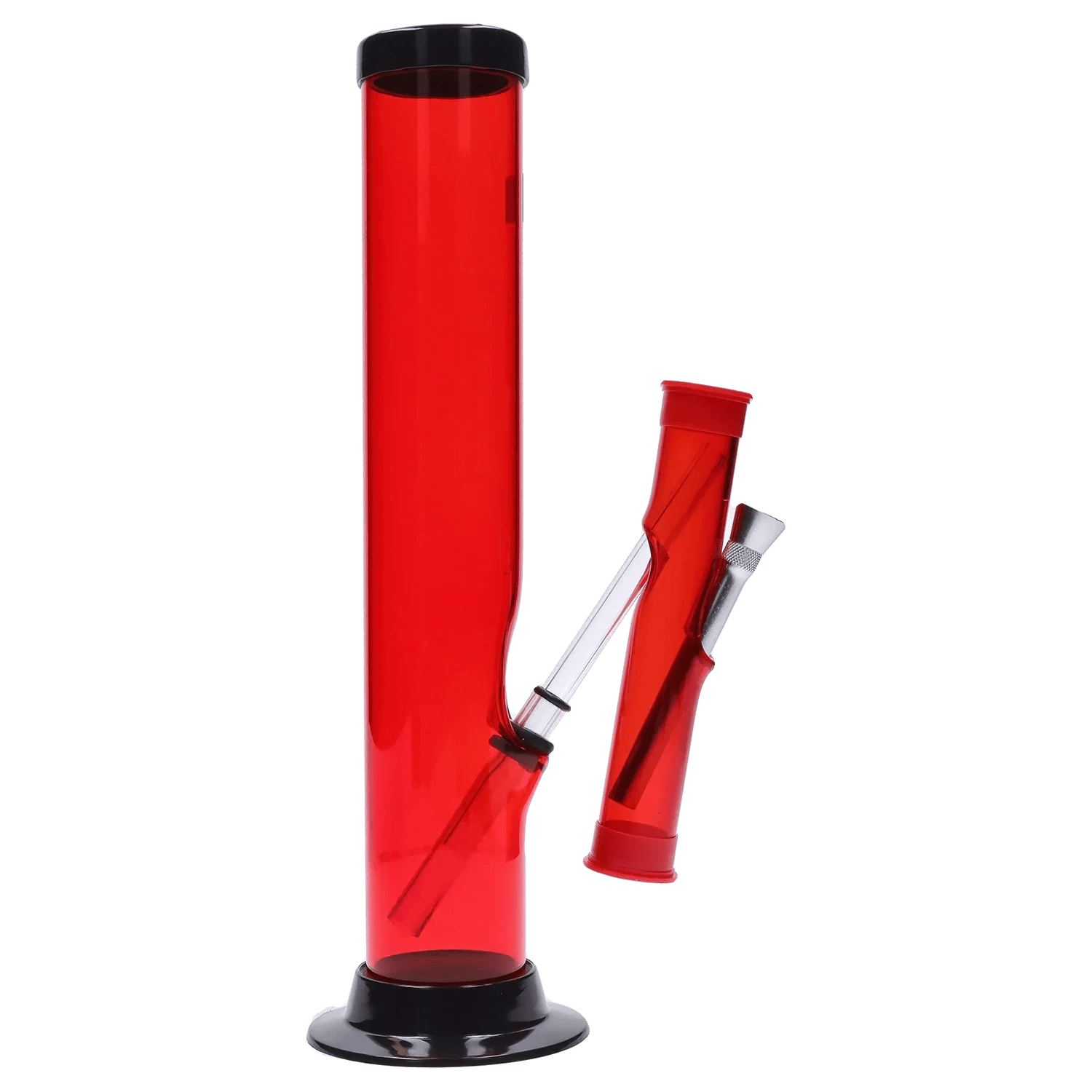 JM Plastics Double Trouble Straight Tube Acrylic Bong – 12 in.