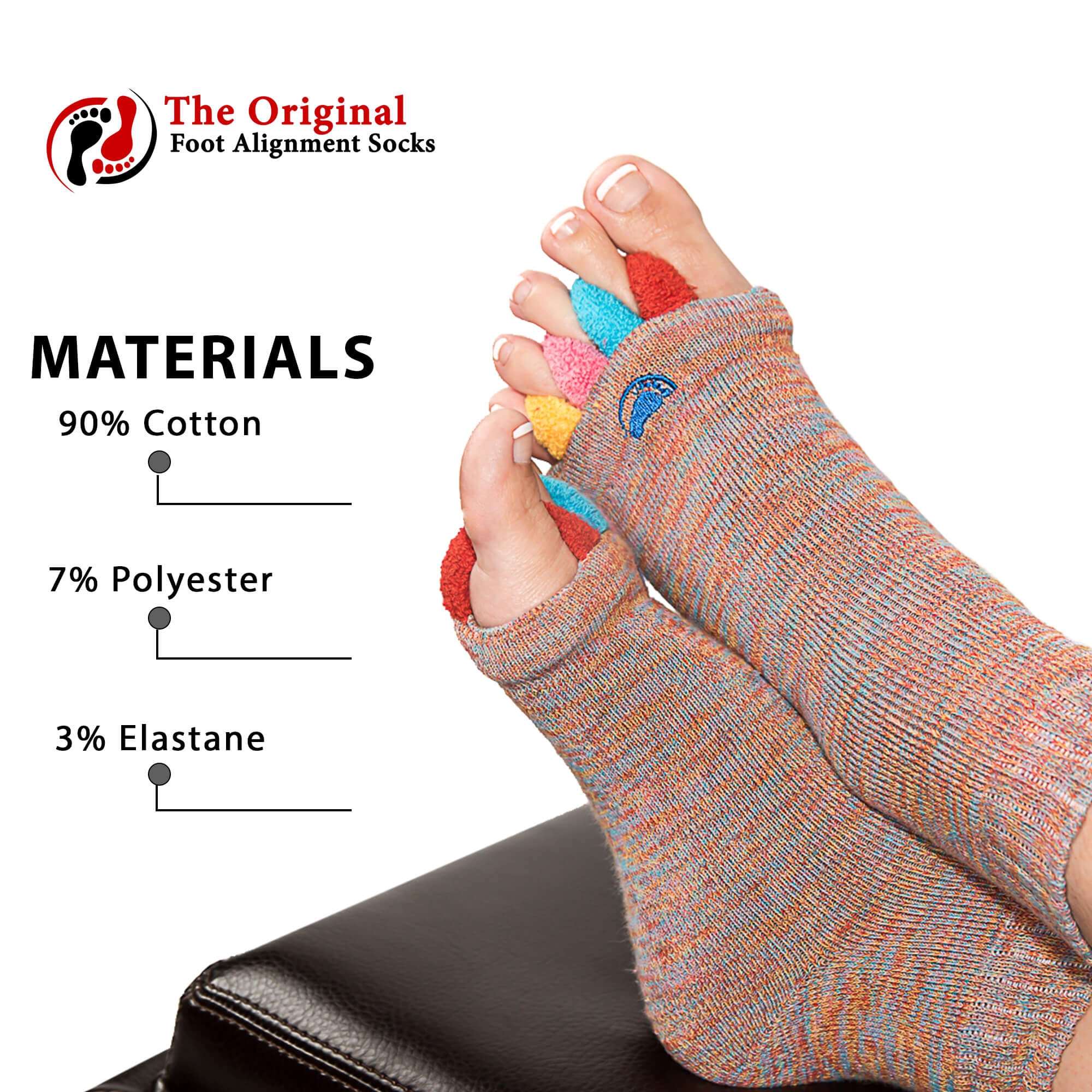 foot pain and sore feet relief with Cute Multi Color Alignment Socks