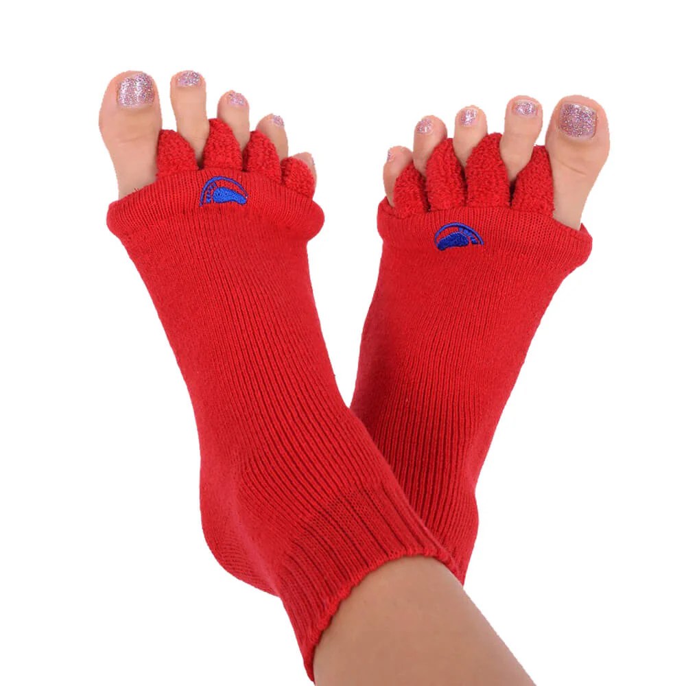 Alignment socks for foot pain, plantar fasciitis and bunions in Red