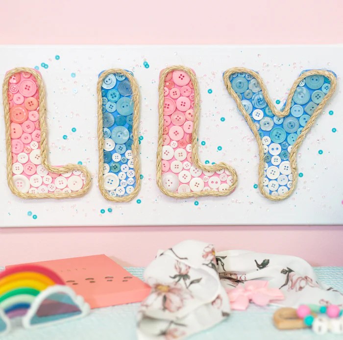 DIY Kids Name Sign Craft Box Girls