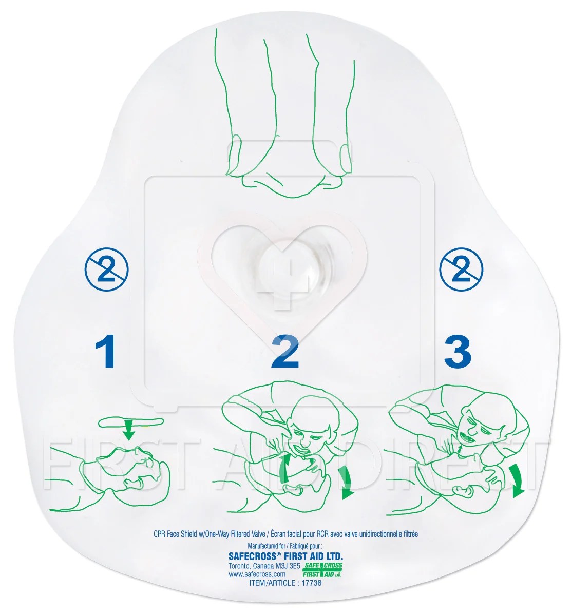 CPR FACE SHIELD w/ONEWAY FILTERED VALVE First Aid Direct