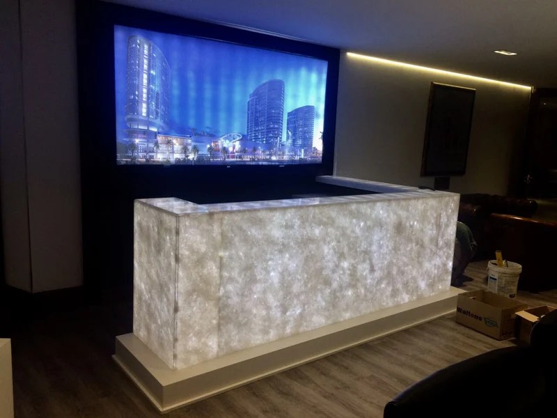 Lighting Onyx,Marble walls and countertops using LED lighting
