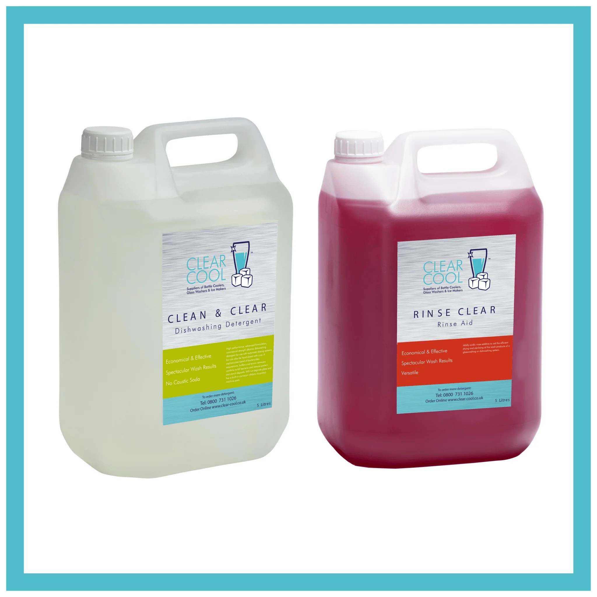 Clean & Clear Detergent and Rinse Clear Rinse Aid For Dish Washers