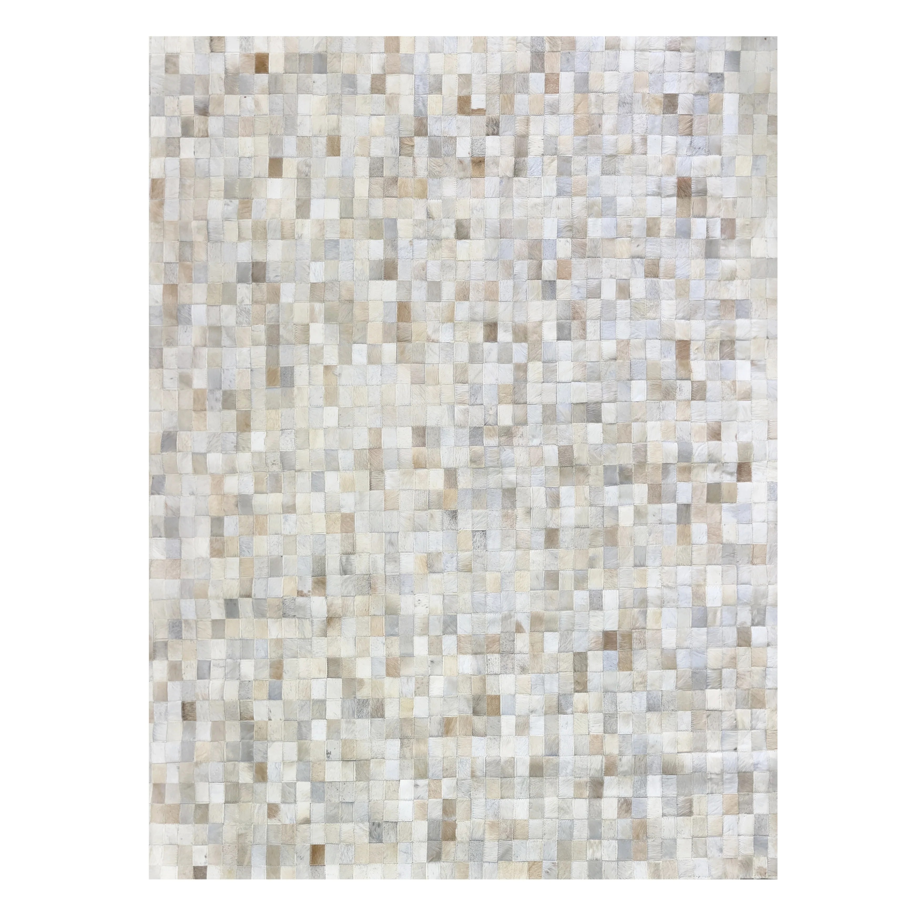 Natural Rectangle Cowhide HairOn Patchwork Area Rug