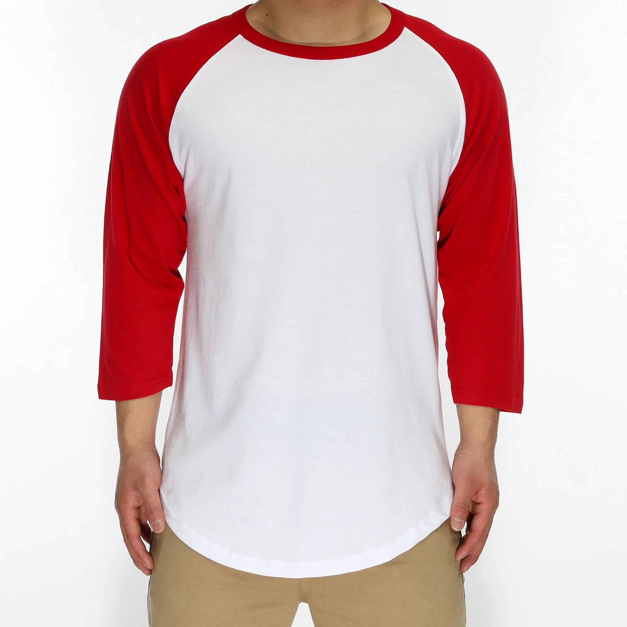 New Star 3/4 Sleeve Baseball Tee White/Red