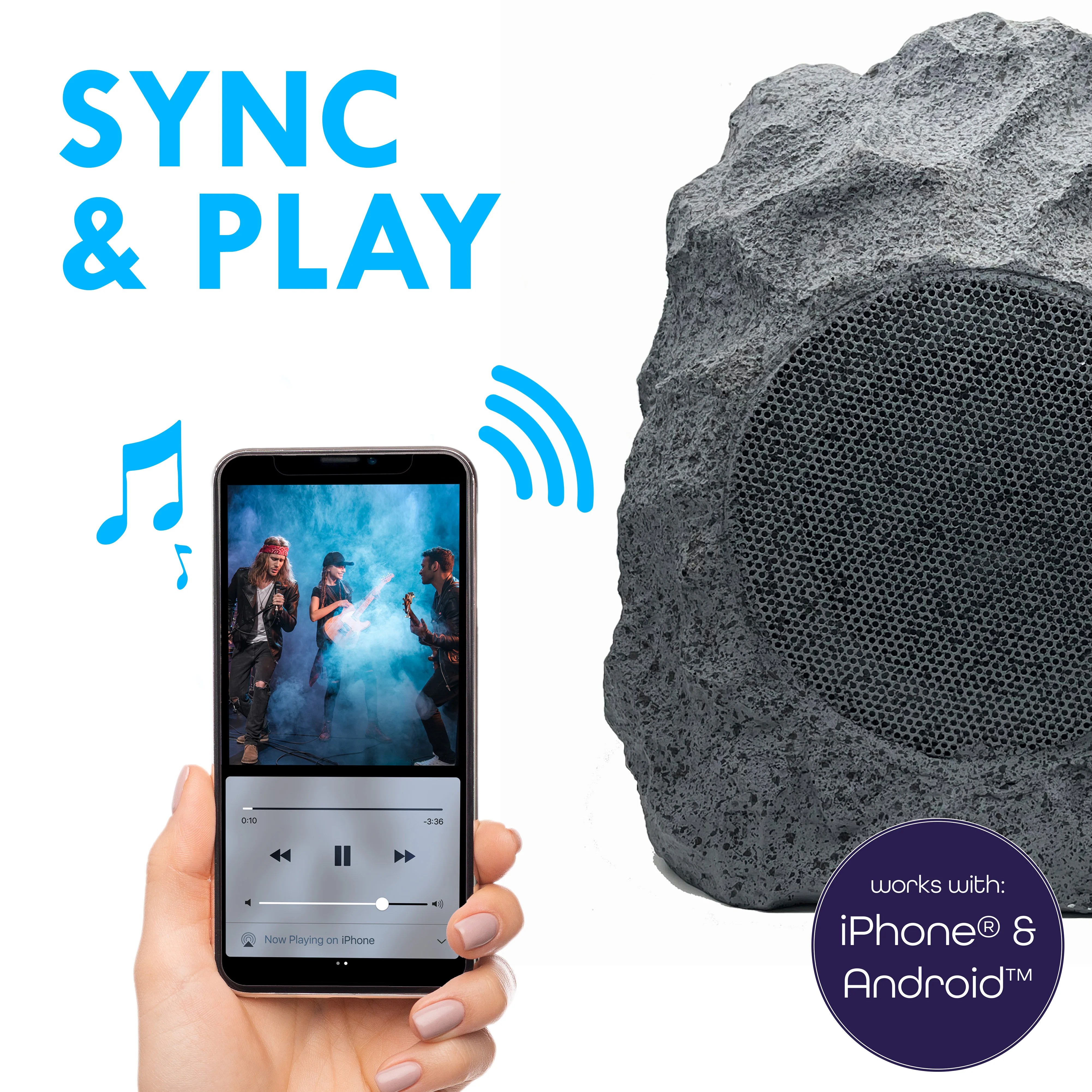 ANX Audio Outdoor Rugged Rock Style Wireless Speaker Aduro Products