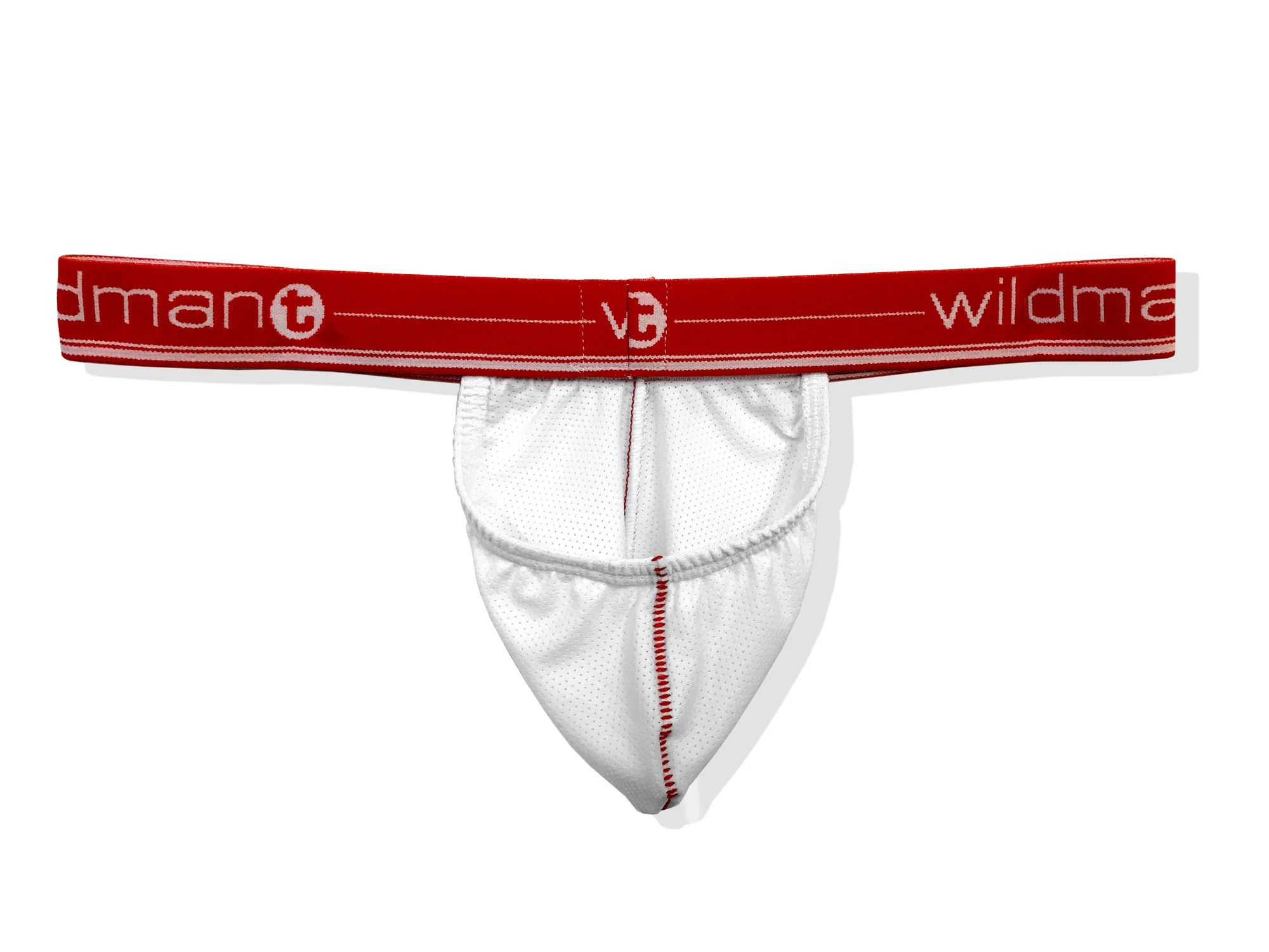 Big Boy Strapless Pouch White Mesh w/Red Band WildmanT