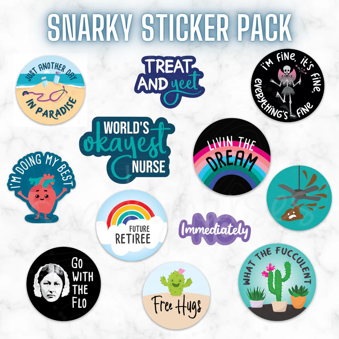 Snarky Sticker Pack snarkynurses