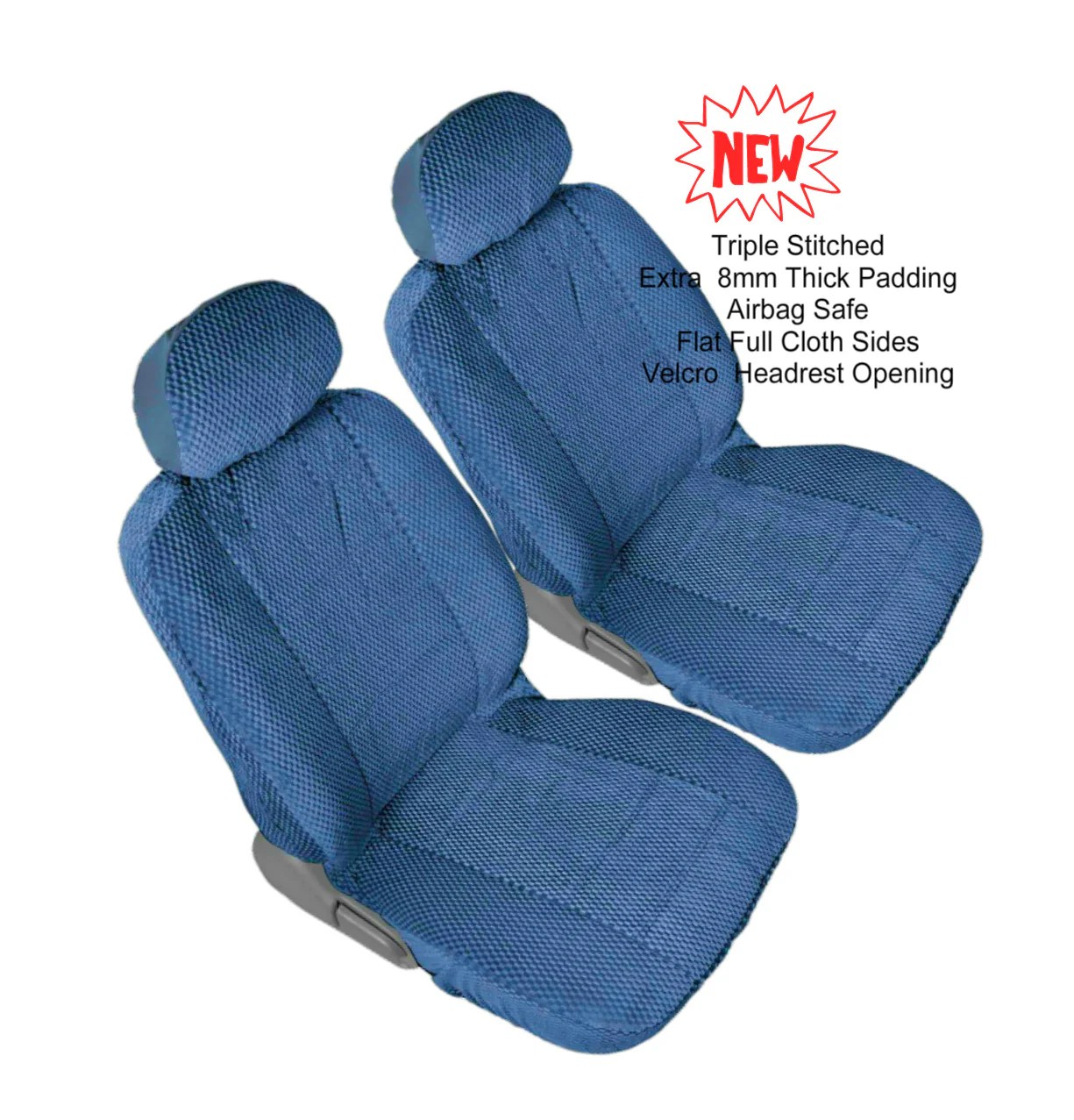 Car Seats 12mm Thick Triple Stitched Front 2 Bucket Seat Covers