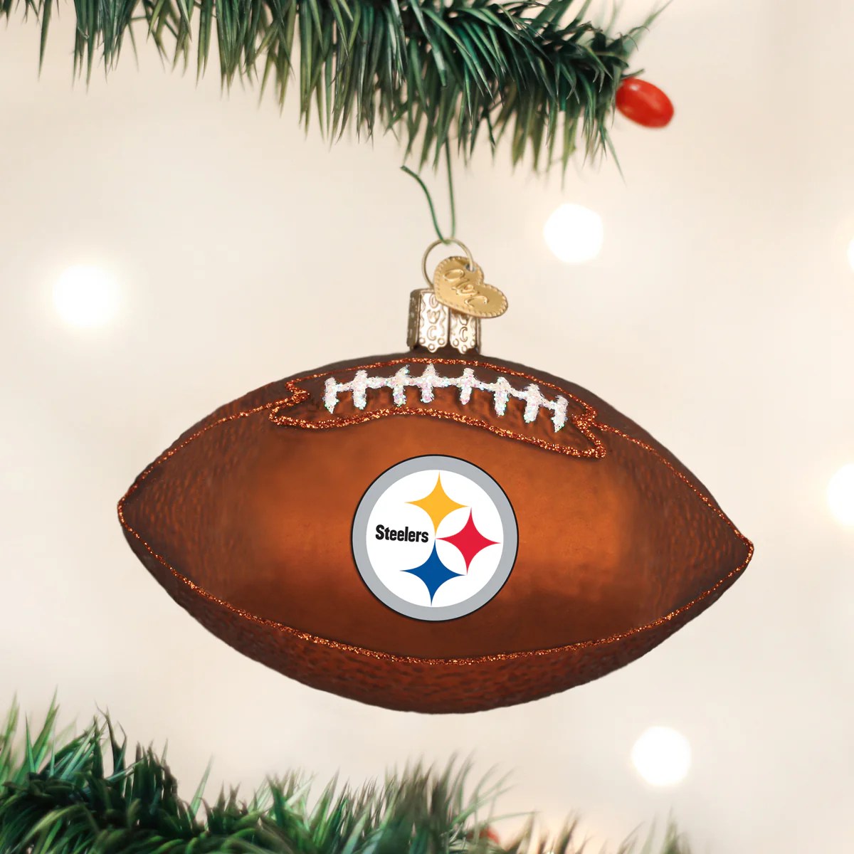 Pittsburgh Steelers Football, Wooden Christmas Ornaments