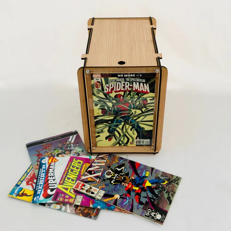 Comic Book Storage Box with Comic Book Display