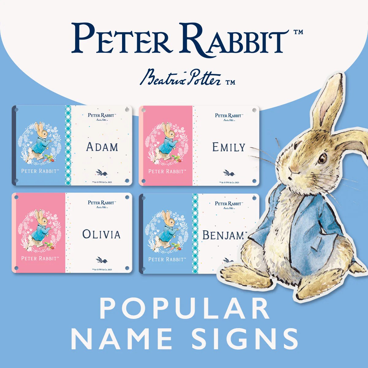 PETER RABBIT NAME SIGNS The Original Metal Sign Company