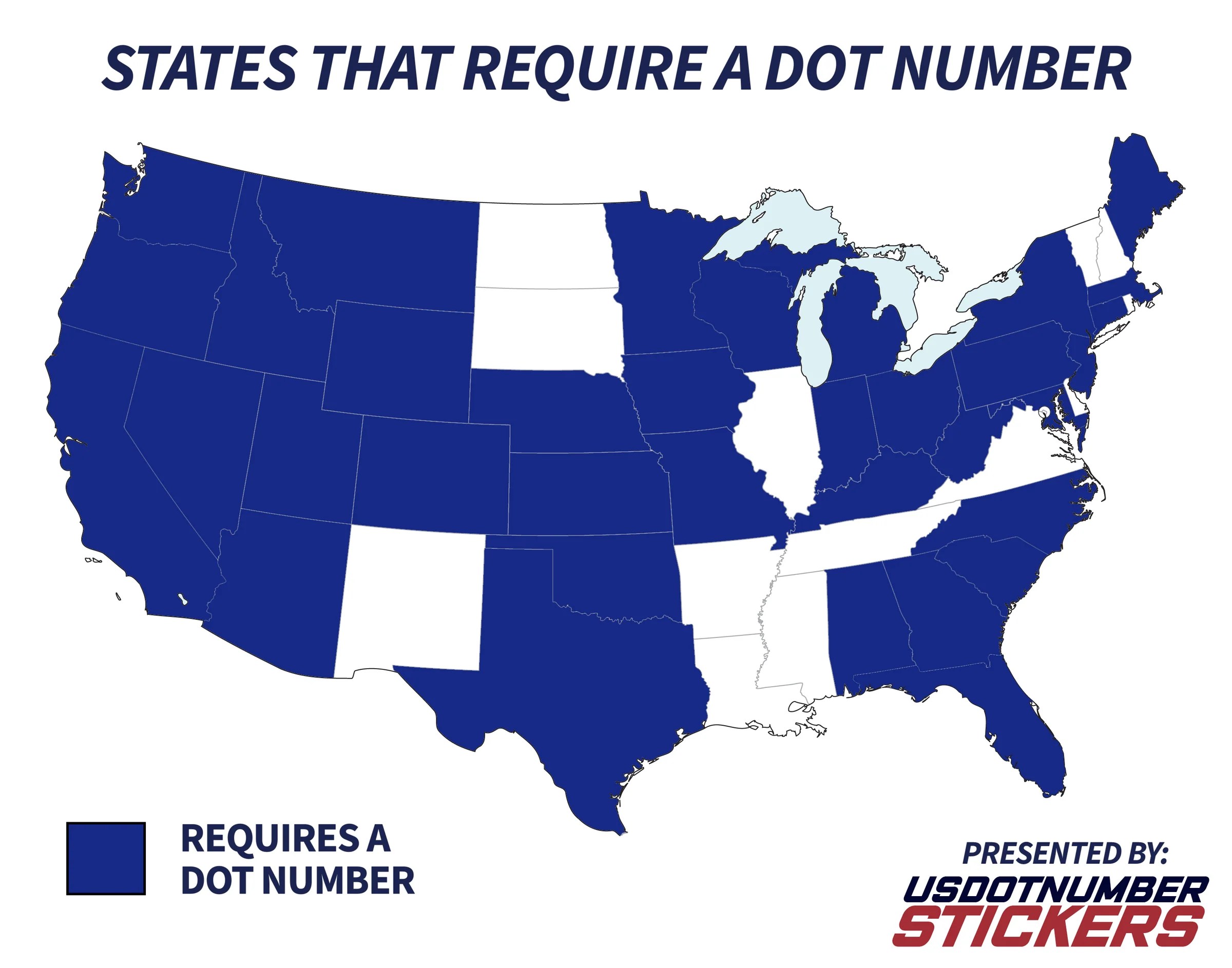 What States Require a DOT Number? USDOT NUMBER STICKERS