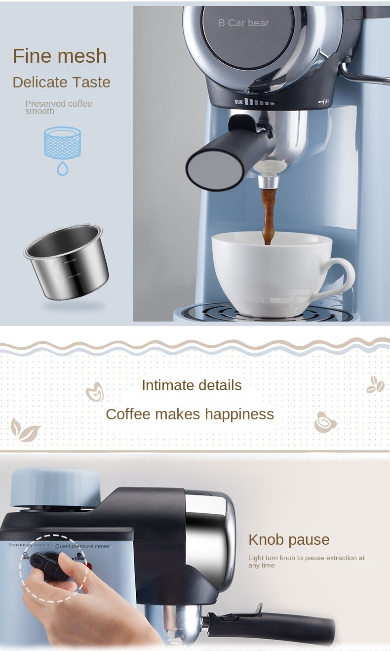 Bear Italian Espresso Maker, home automatic mini coffee maker, high